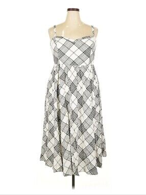 torrid Black and White Plaid Sleeveless Midi Dress